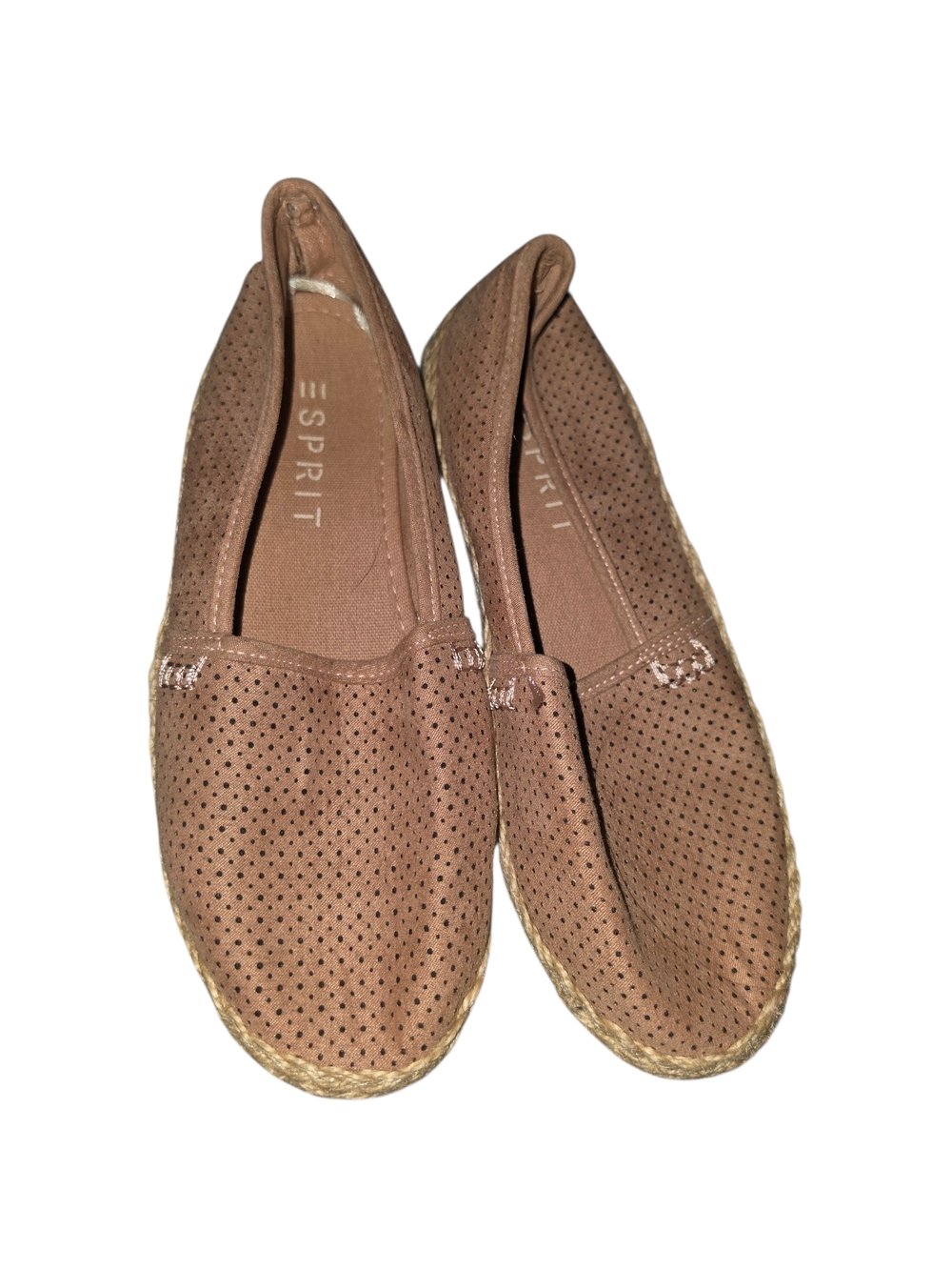 4/9/7. Esprit Pink Perforated Espadrille Slip-Ons